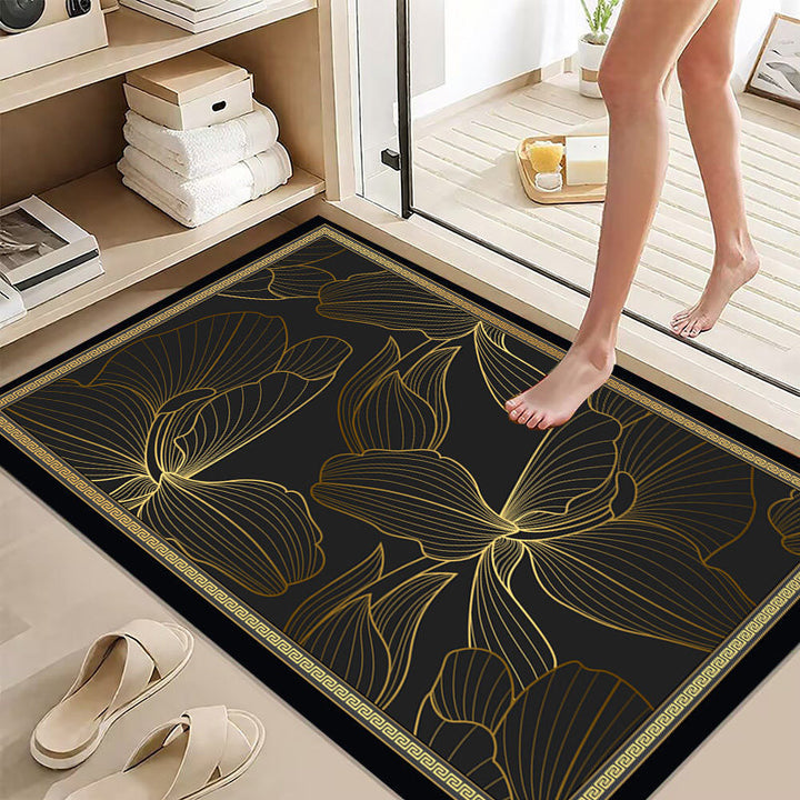 Elegant Lotus Flower Bath Mat Bowlift