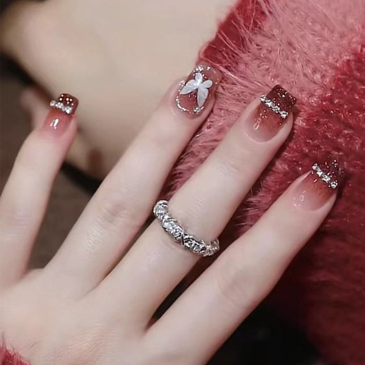 Ombre Press-On Nails with Glossy Finish Bowlift