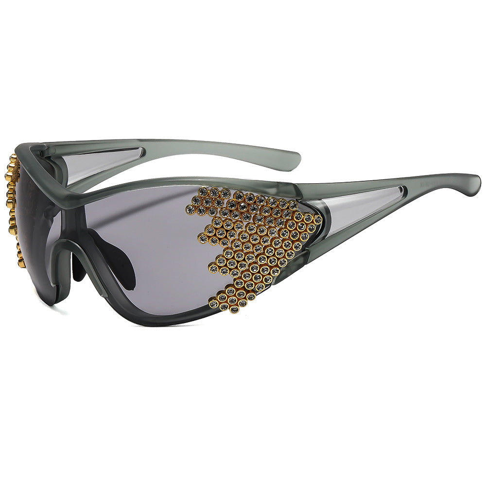 Ladies sporty sunglasses with sparkling decor Bowlift