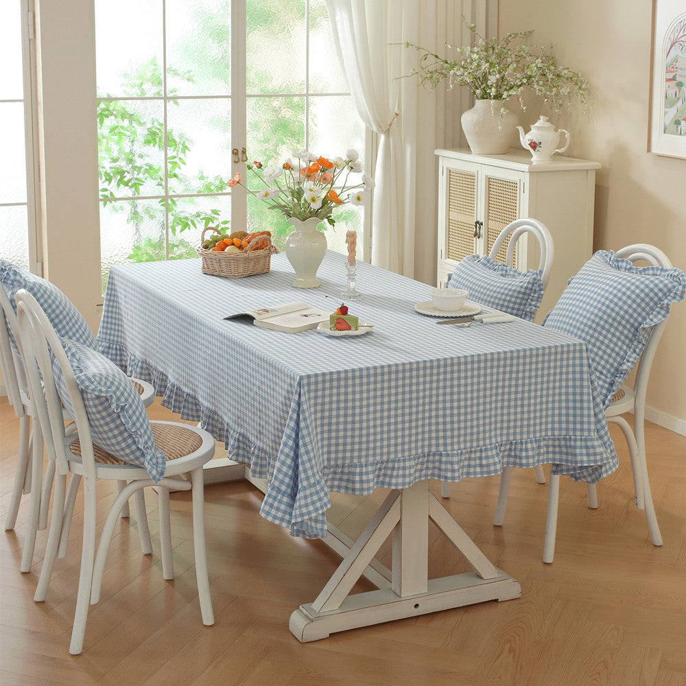 Gingham Ruffled Tablecloth