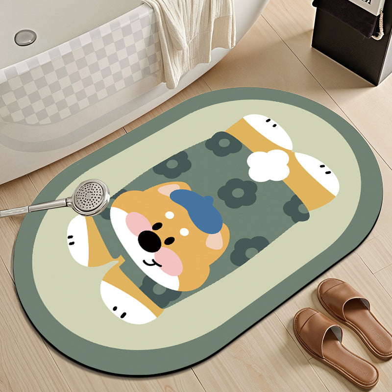 Cute Cartoon Dog Bath Mat Bowlift