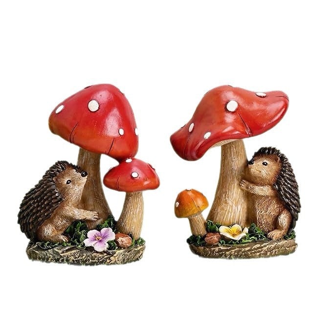Cute decorative figure with hedgehog and fly agarics Bowlift