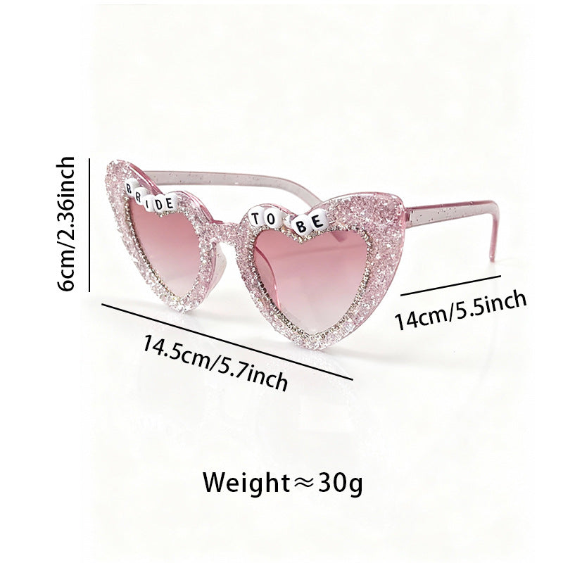 Rhinestone-Embellished Heart Sunglasses Bowlift