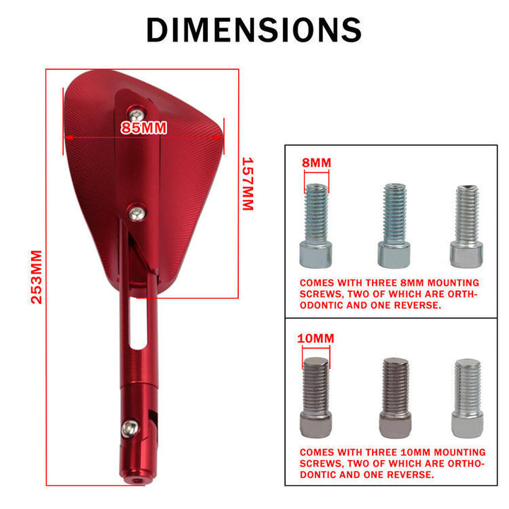 Adjustable Sport Motorcycle Rearview Mirrors Bowlift