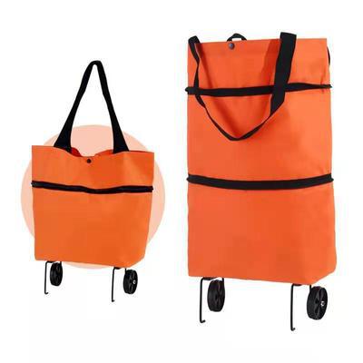 Flower Shopping Cart Bag With Reinforced Wheels And Double Front Pockets