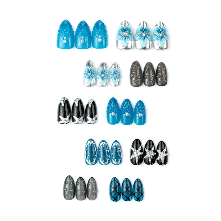 Artificial nail set with extravagant design Bowlift