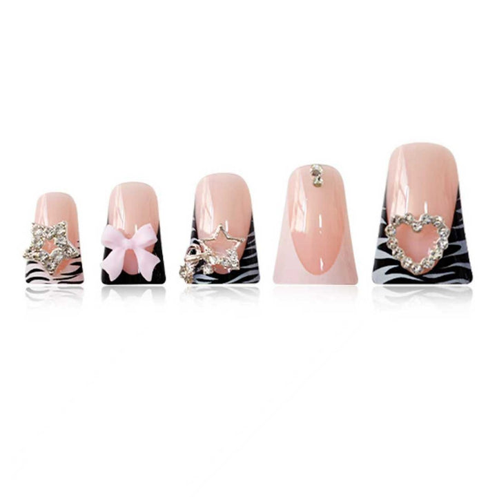 Artistic 3D Embellished Press-On Nail Extensions Bowlift