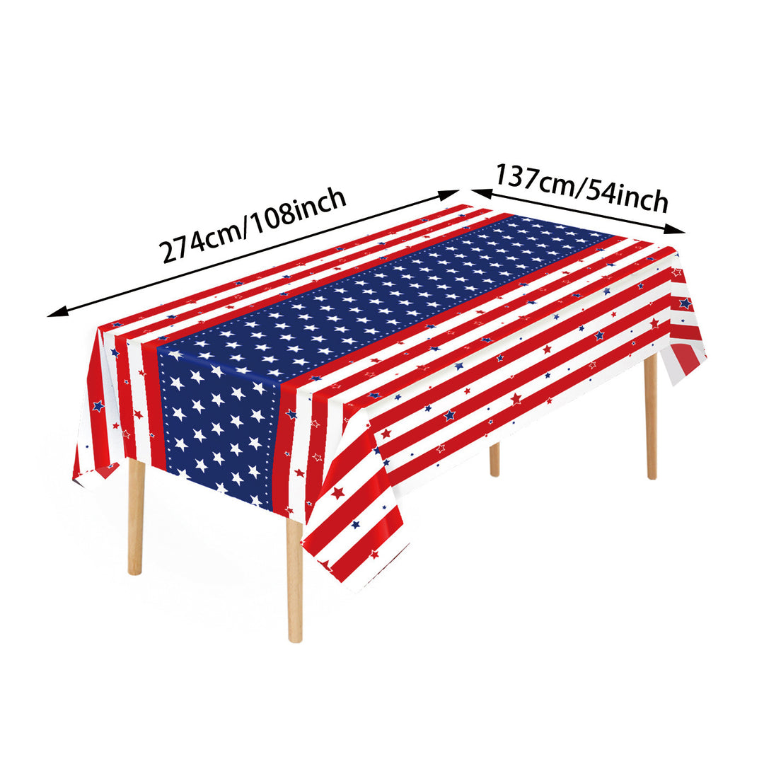 Unisex nan coated tablecloth with stars and stripes pattern, wipeable and waterproof Bowlift