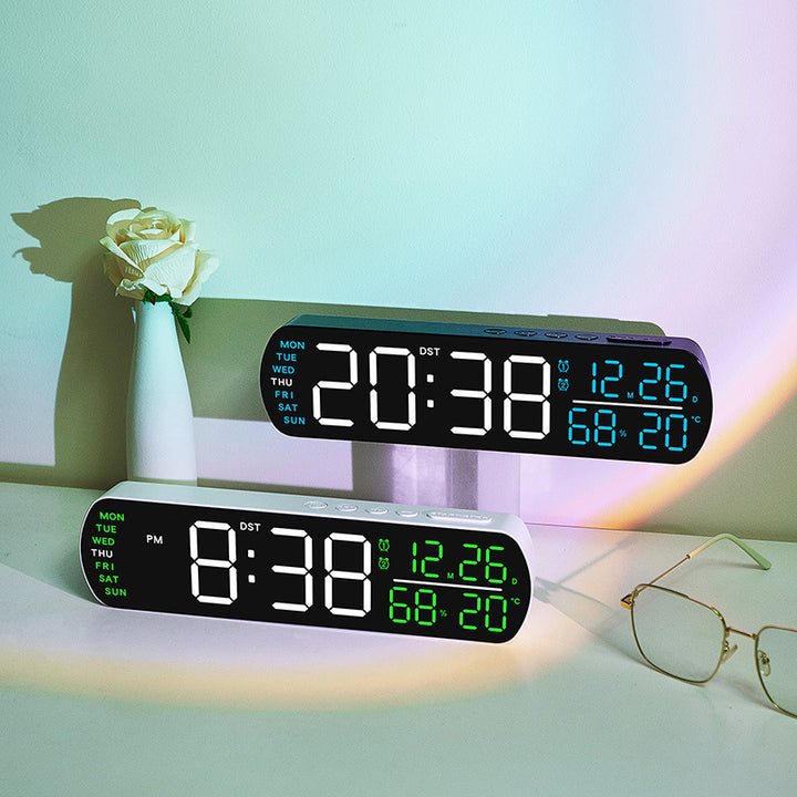 Digital wall clock with temperature and hygrometer display Bowlift