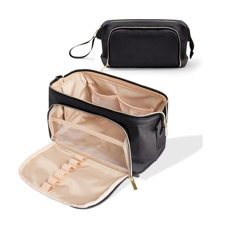 Cosmetic Organizer Bag with Adjustable Interior Compartment Bowlift