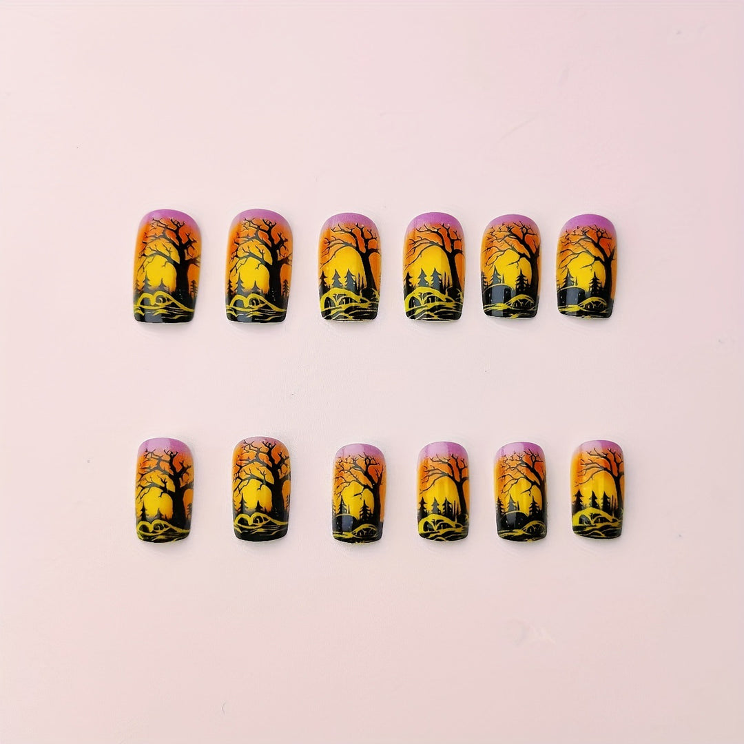 Artificial nails with winter dried flower design Bowlift