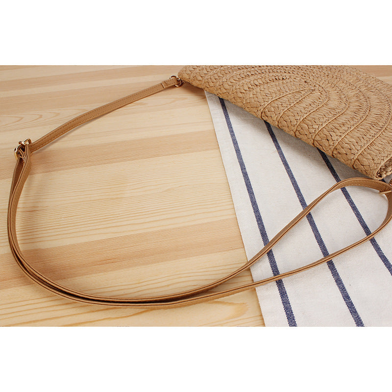 Fashionable Shoulder Bag Made of Braided Straw Bowlift
