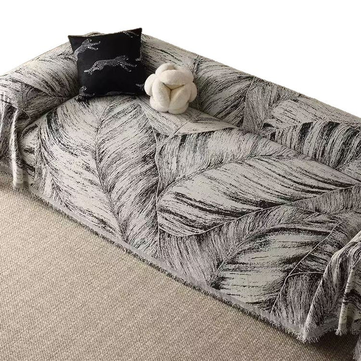 Artistic Leaf Pattern Throw Blanket