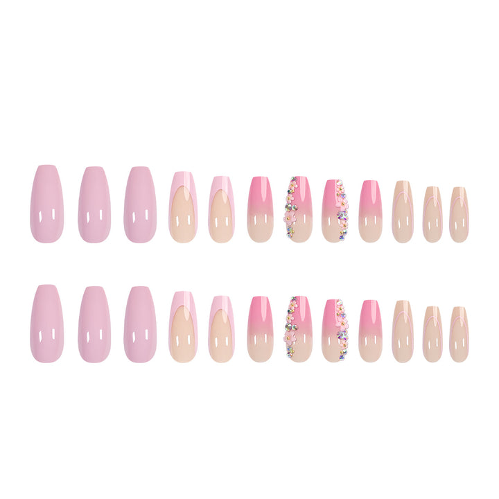 Artful acrylic nails with rhinestone details Bowlift