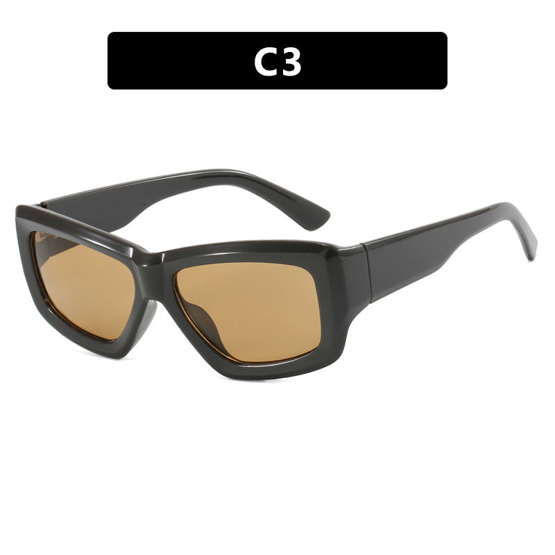 Women trendy square sunglasses with transparent frame and comfortable lenses Bowlift