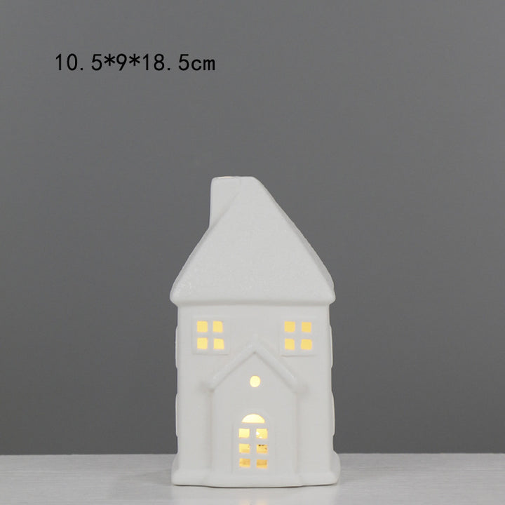 Decorative House-Shaped Ceramic Night Light Bowlift