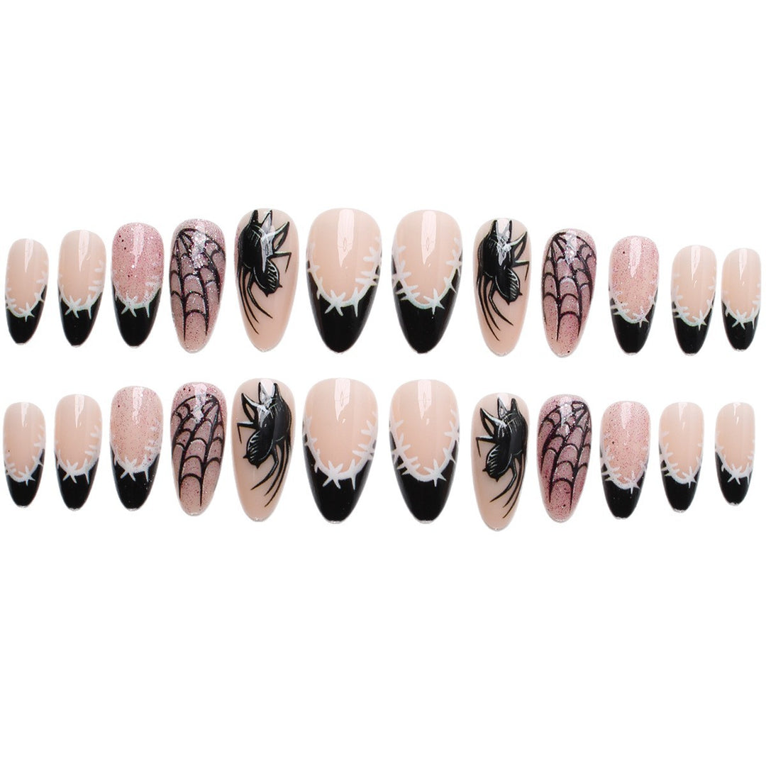 Creative nail art set with spider and web design Bowlift