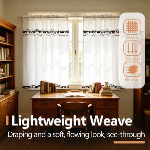 Elegant Sheer Lace Window Curtains