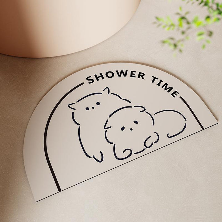 Unisex Shower Time Themed Bath Mat Bowlift