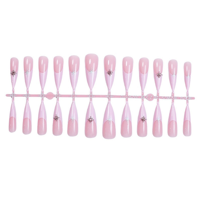 Artificial nail set with elegant glitter and floral design Bowlift