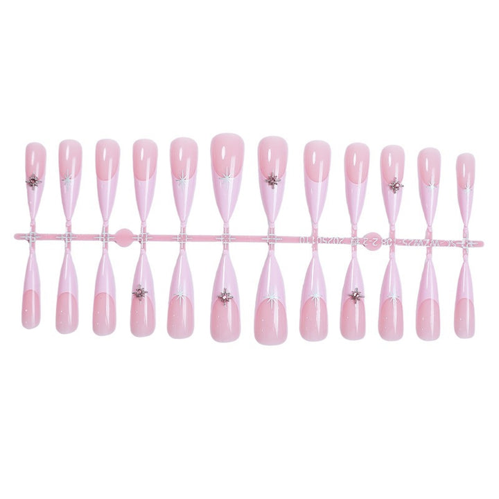 Artificial nail set with elegant glitter and floral design Bowlift