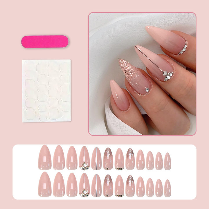 Acrylic Nail Set with Elegant Bows and Glamorous Accent Bowlift