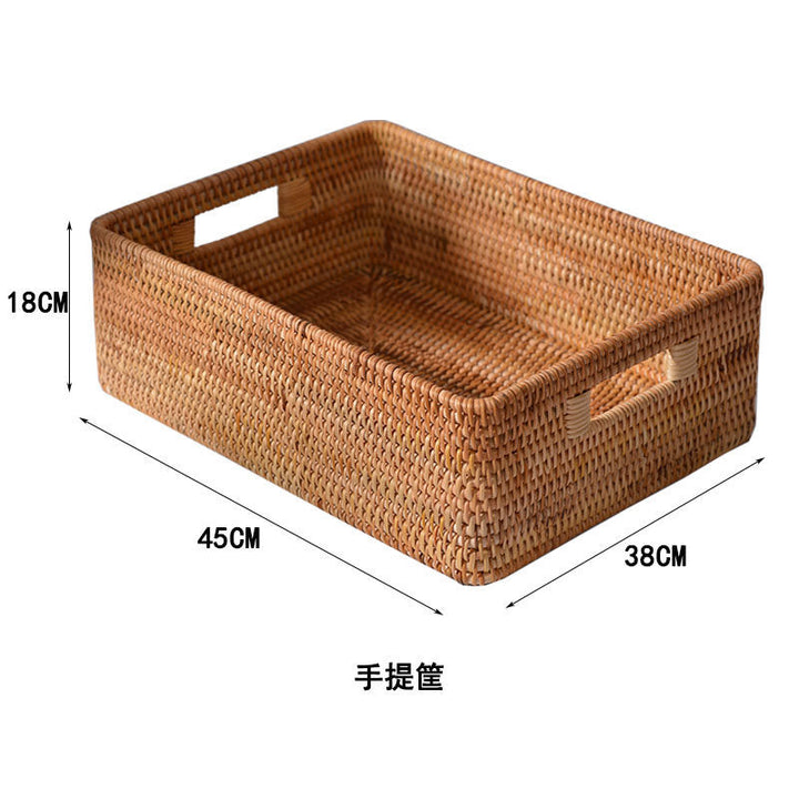 Women rectangular storage basket made of natural material Bowlift