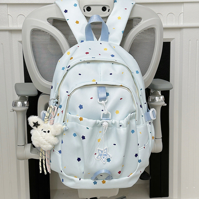 Backpack with Colorful Star Pattern and Versatile Compartments Bowlift