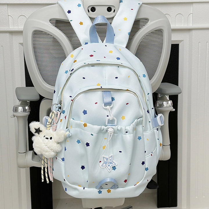 Backpack with Colorful Star Pattern and Versatile Compartments Bowlift