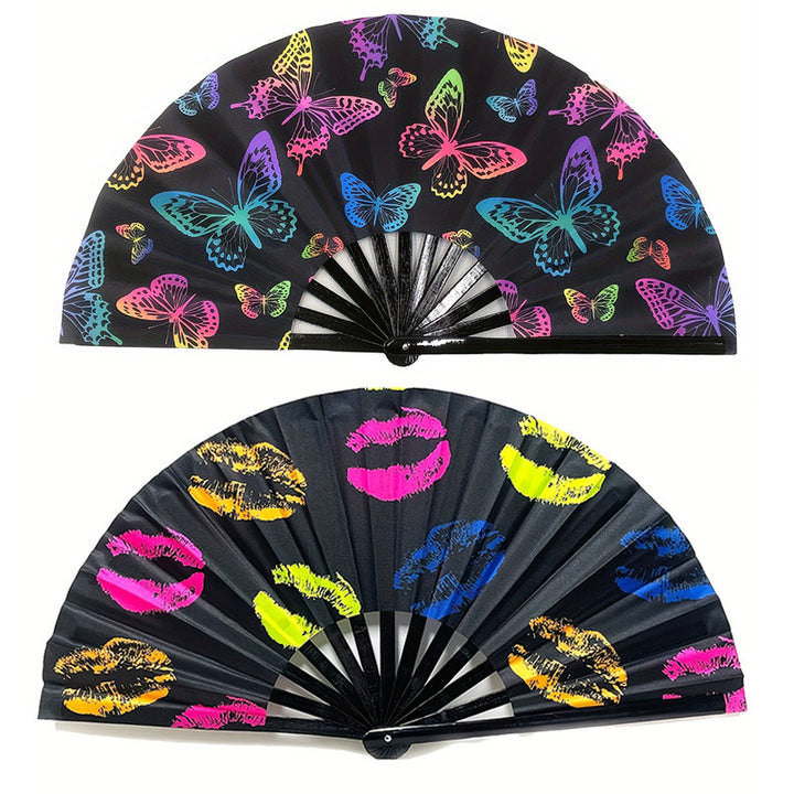 Ladies fan with colorful designs Bowlift