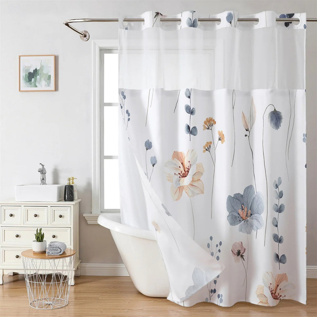 Artistic Floral Shower Curtain Bowlift