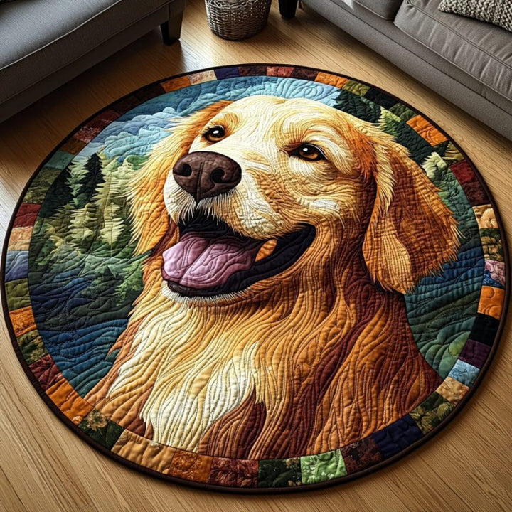 Round Decorative Garden Scene Area Rug
