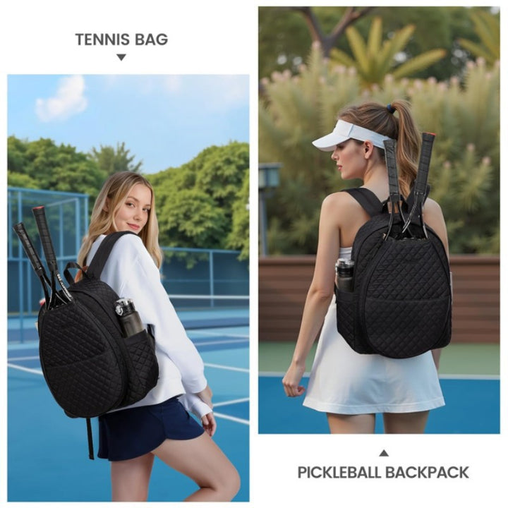 Stylish Quilted Tennis Backpack Bowlift