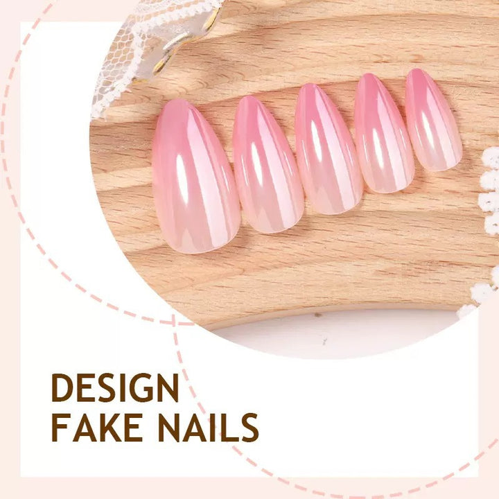 Artificial nail set with elegant high-gloss design Bowlift