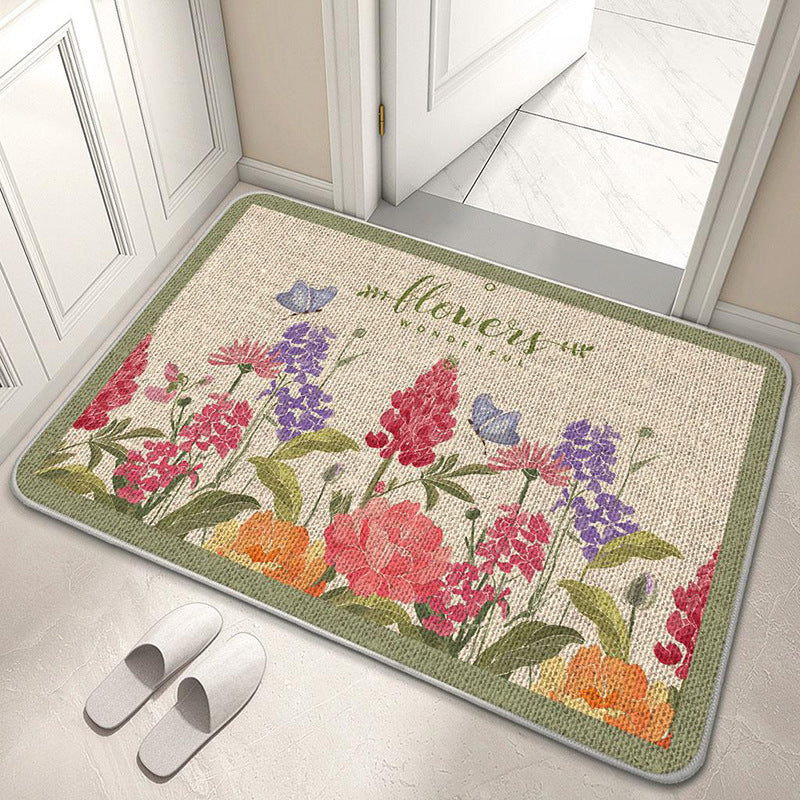 Decorative Floral Welcome Mat Bowlift