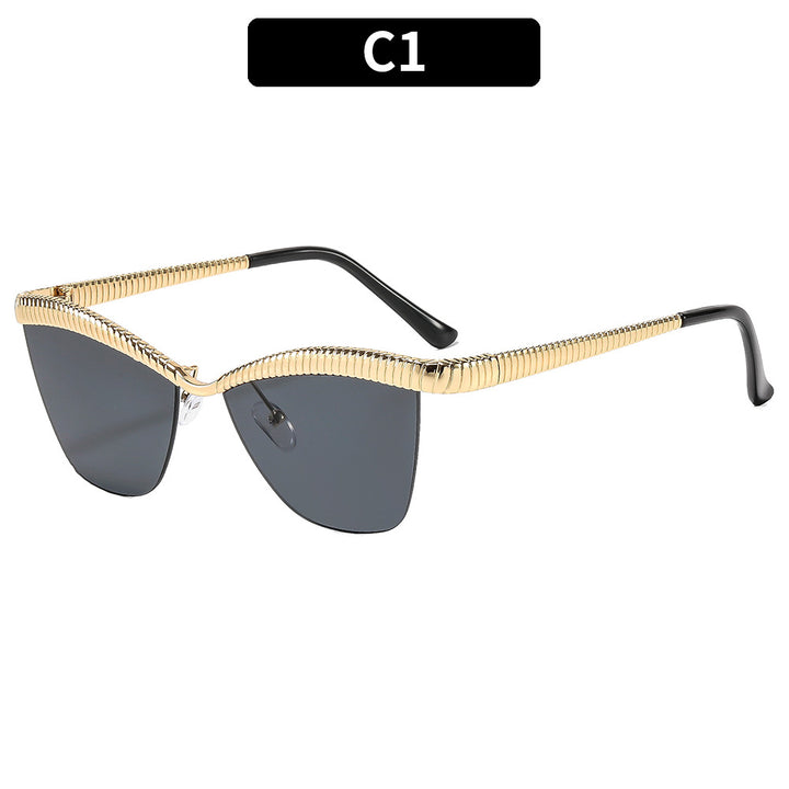 Stylish Cat-Eye Sunglasses with Unique Textured Frame