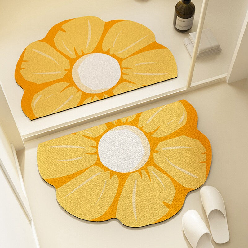 Floral Pattern Bath Mat Bowlift
