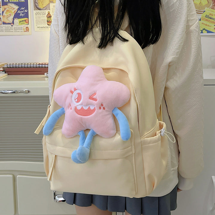 Plush backpack with playful star motif Bowlift