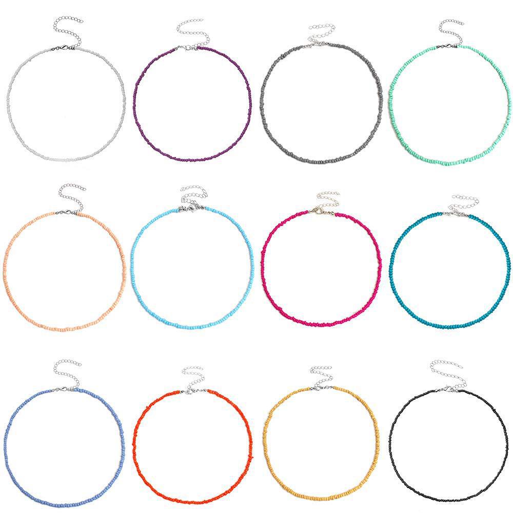 Colorful Beaded Choker Necklace Bowlift