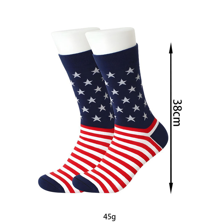 Women's over-the-knee flag pattern knitted socks with elastic cuff and reinforced foot area Bowlift