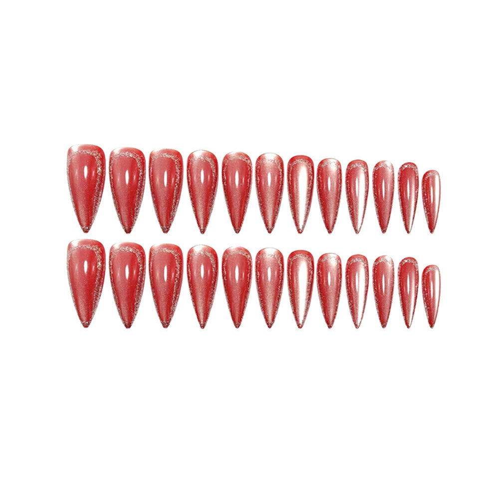 Artificial nails with glittering tip decoration Bowlift