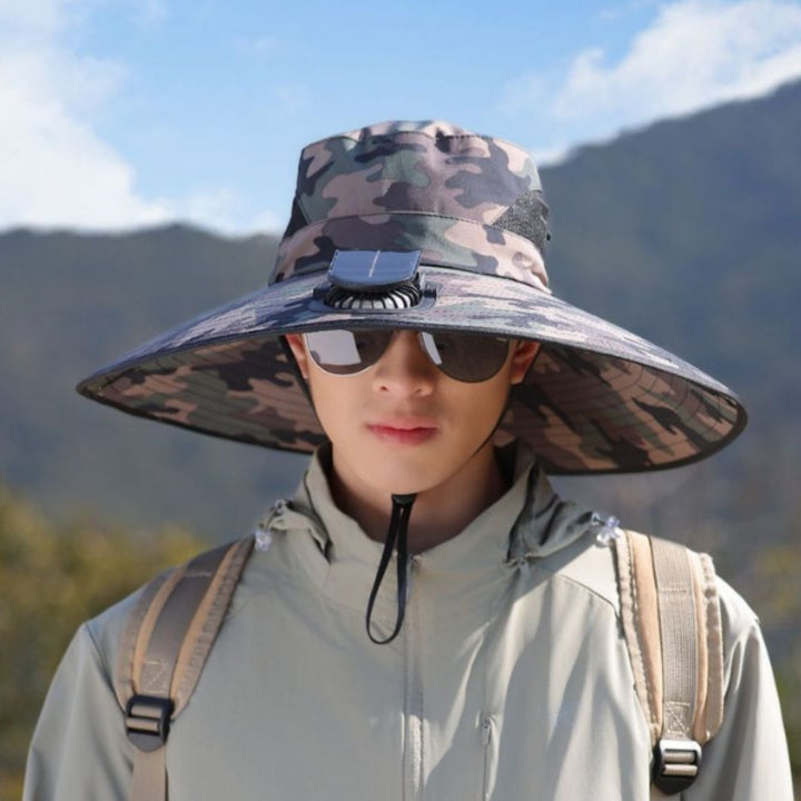 tactical fishing hat with wide brim, mesh ventilation and adjustable chin strap Bowlift