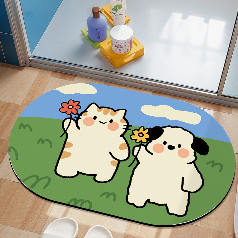 Plush Cartoon-Themed Area Mat
