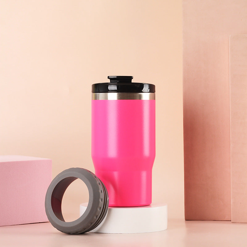 Women Insulated Travel Mug with Non-Slip Silicone Ring Bowlift