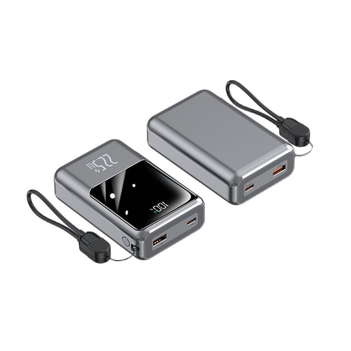 Portable power bank with multifunctional charging cable and digital display Bowlift