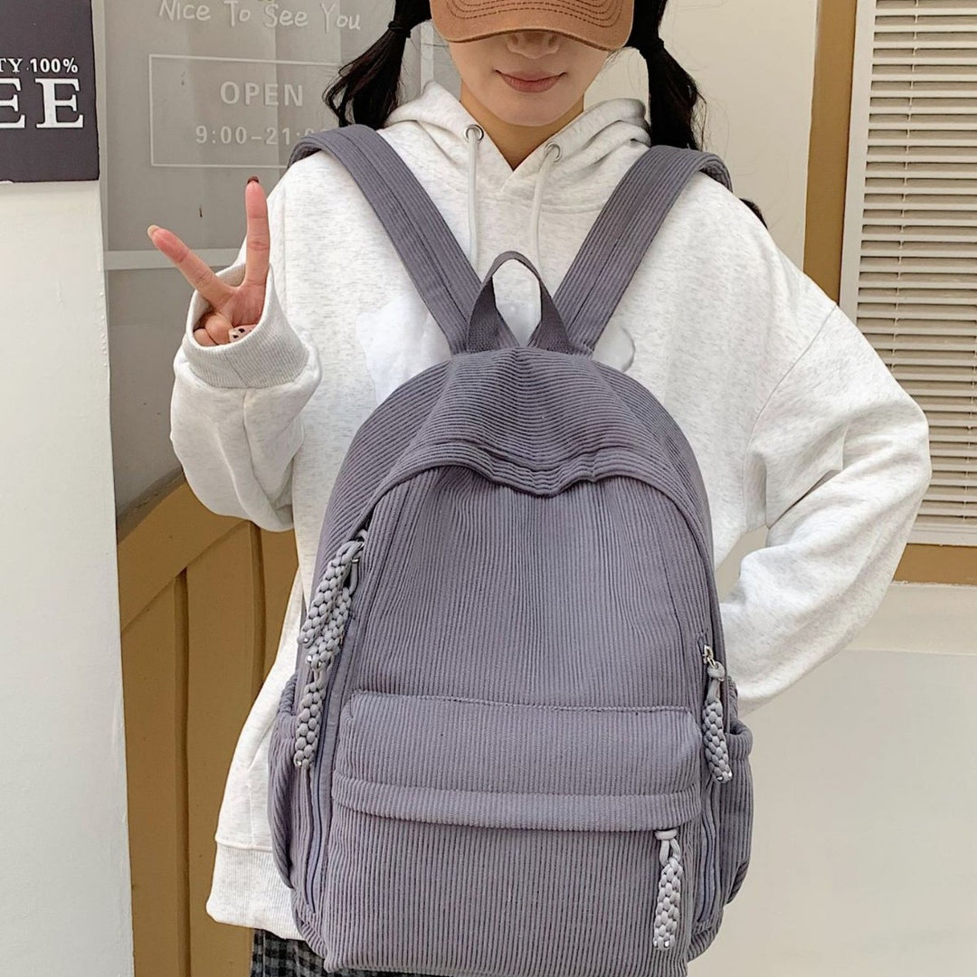Backpack Made of Durable Ribbed Material Bowlift