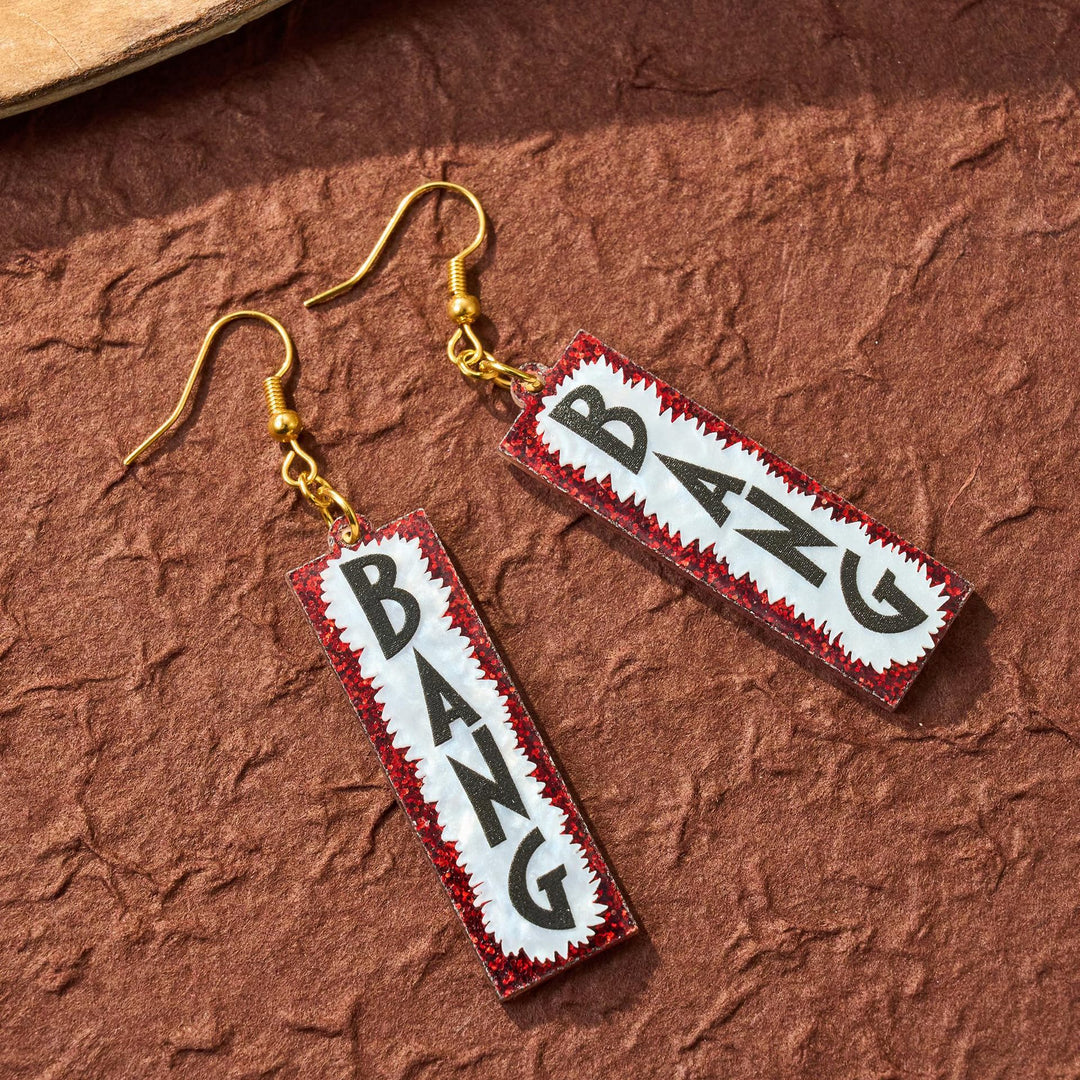 Quirky Word-Inspired Dangle Earrings Bowlift