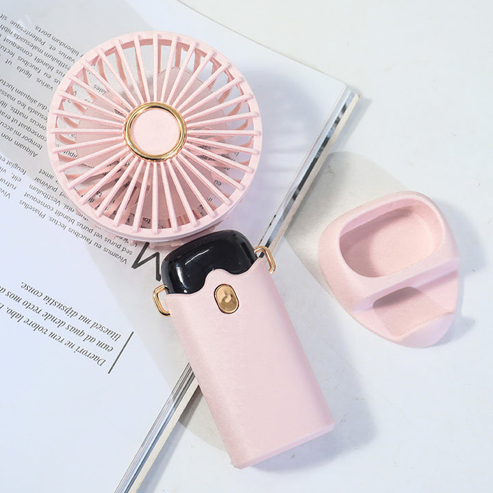 Women's Portable Hand Fan with Integrated Spray Function and USB Charging Option Bowlift