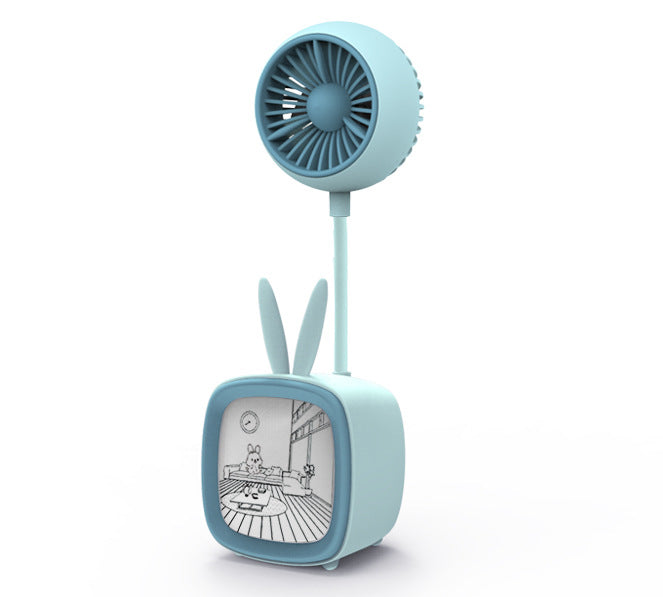 Unisex Cute Bunny-Themed Rechargeable Desk Fan Bowlift