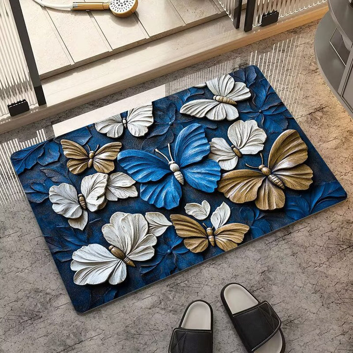 Artistic Butterfly Design Floor Mat